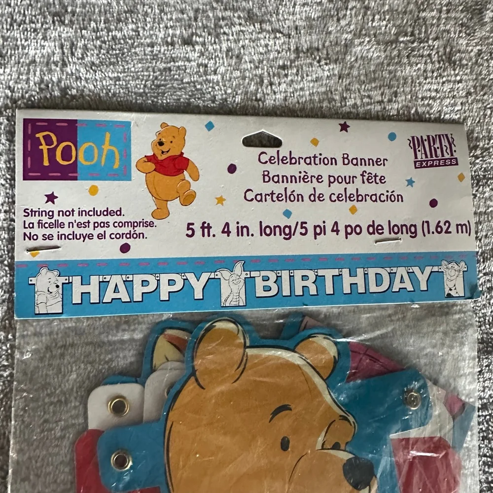 Disney Winnie the Pooh Happy Birthday Banner circa 2001